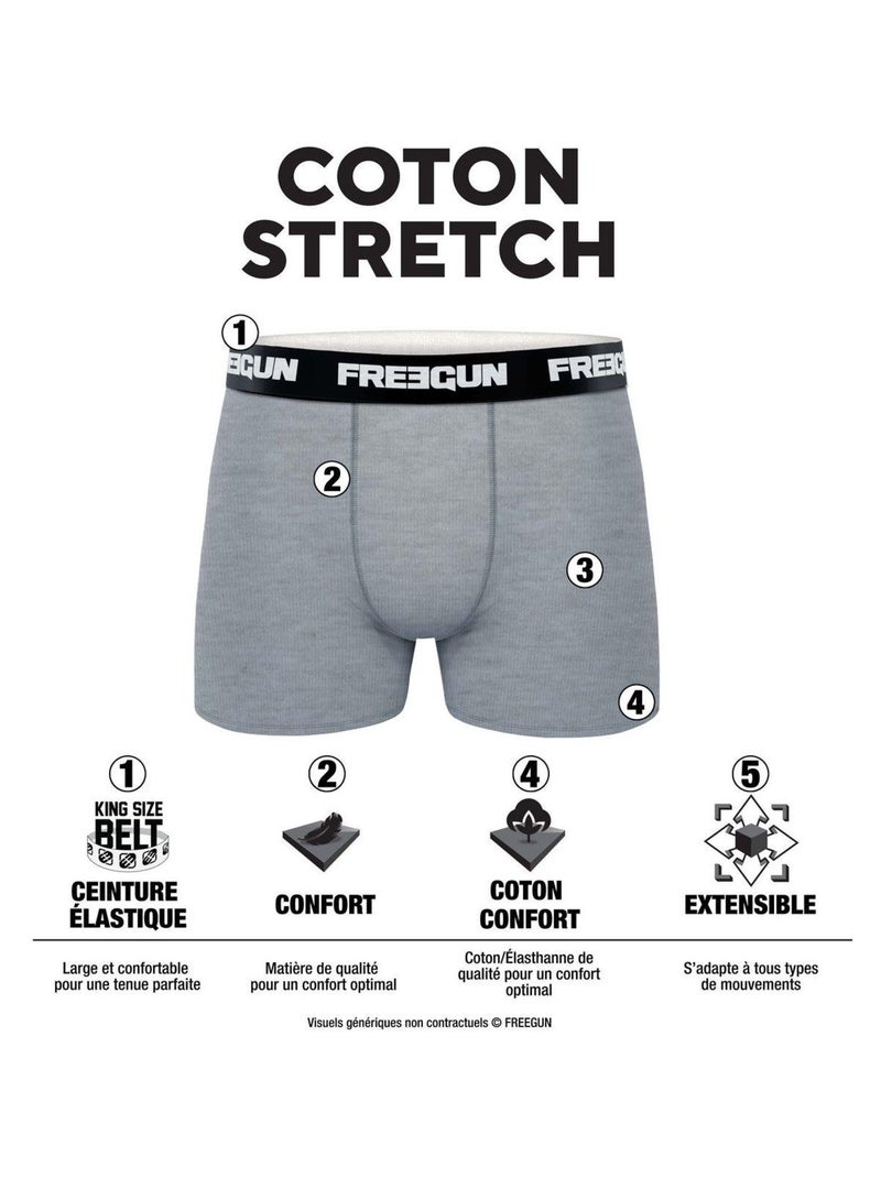 Lot de 4 boxers homme dynamique Freegun Gris - Kiabi