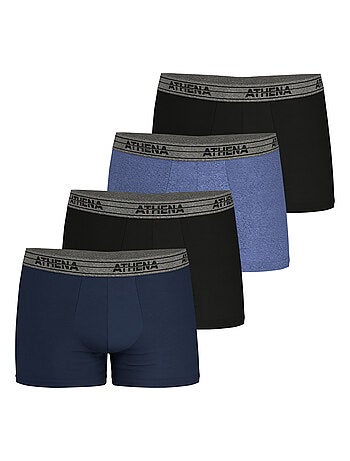 Lot de 4 boxers homme Basic Coton Ecopack Athena
