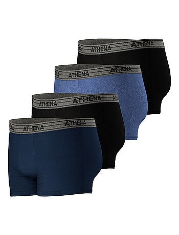 Lot de 4 boxers homme Basic Coton Ecopack Athena