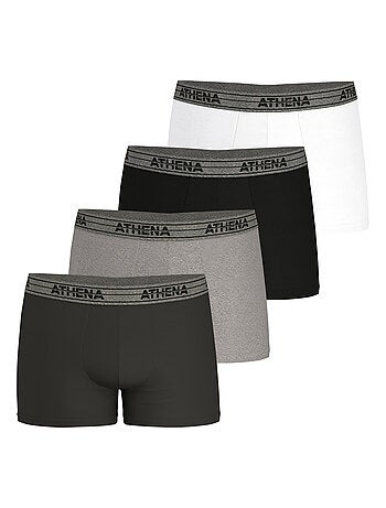 Lot de 4 boxers homme Basic Coton Ecopack Athena