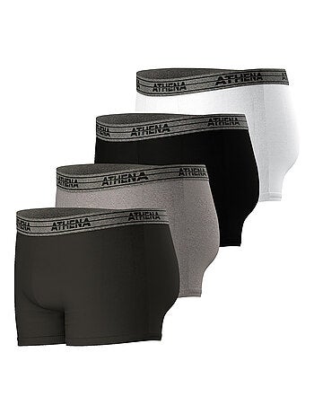 Lot de 4 boxers homme Basic Coton Ecopack Athena