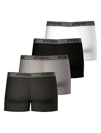 Lot de 4 boxers homme Basic Coton Ecopack Athena