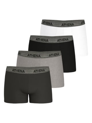 Lot de 4 boxers homme Eco Pack Basic Coton Athena