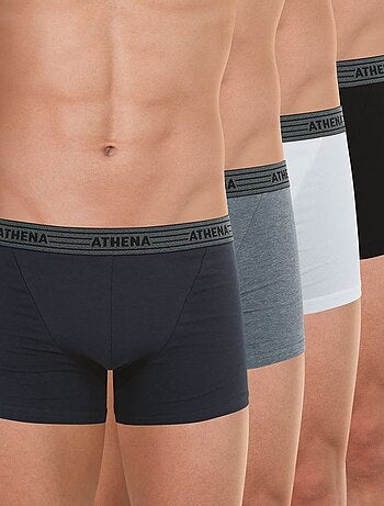 Lot de 4 boxers homme Basic Coton Ecopack Athena