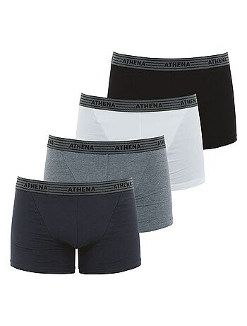 Lot de 4 boxers homme Basic Coton Ecopack Athena