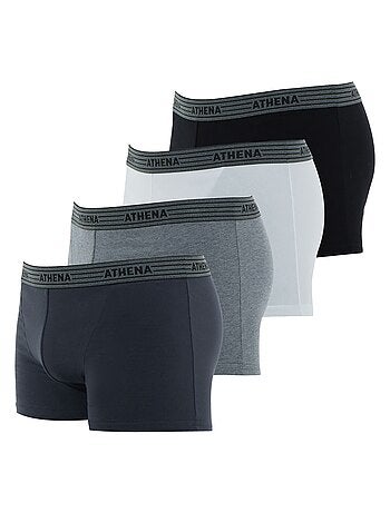 Lot de 4 boxers homme Basic Coton Ecopack Athena