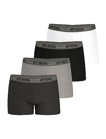 Lot de 4 boxers homme Basic Coton Ecopack Athena