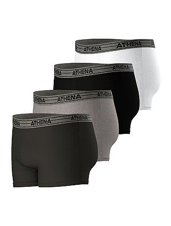 Lot de 4 boxers homme Basic Coton Ecopack Athena