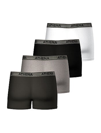 Lot de 4 boxers homme Basic Coton Ecopack Athena