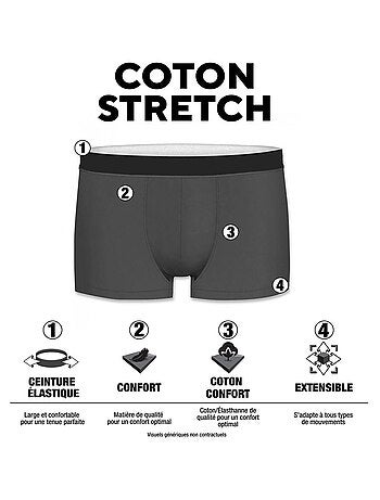Lot de 4 boxers homme en coton Basic Pierre Cardin