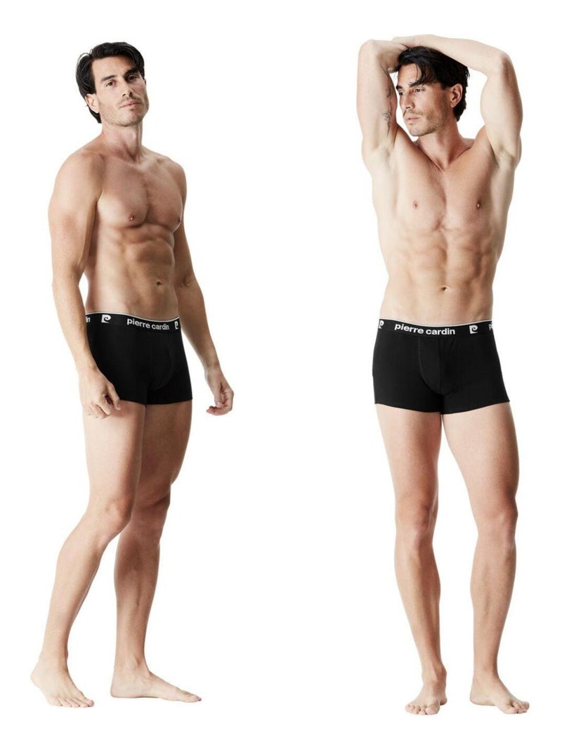 Lot de 4 boxers homme en coton Basic Pierre Cardin Noir - Kiabi