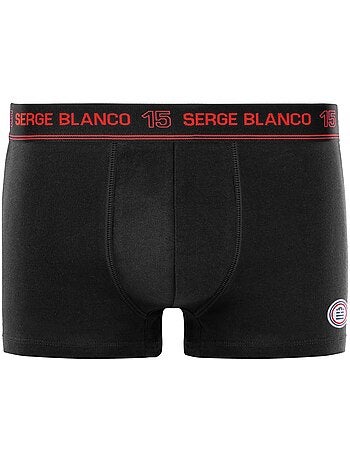 Lot de 4 boxers homme en coton Class uni ceinture colorée Serge Blanco