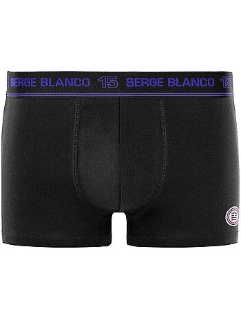 Lot de 4 boxers homme en coton Class uni ceinture colorée Serge Blanco