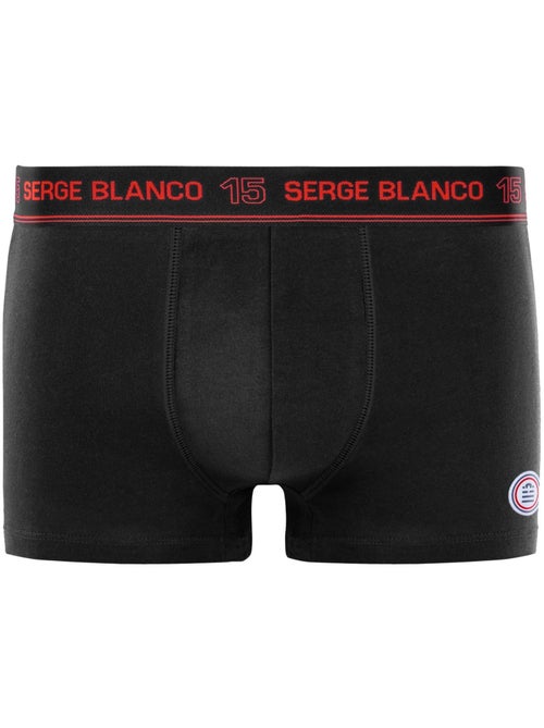 Lot de 4 boxers homme en coton Class uni ceinture colorée Serge Blanco - Kiabi