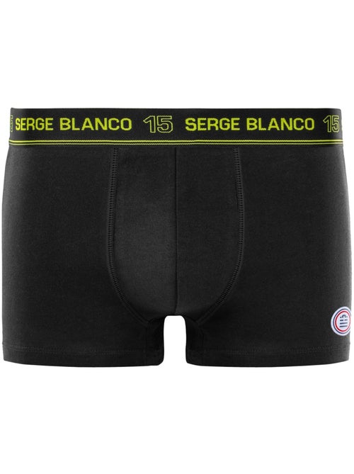 Lot de 4 boxers homme en coton Class uni ceinture colorée Serge Blanco - Kiabi