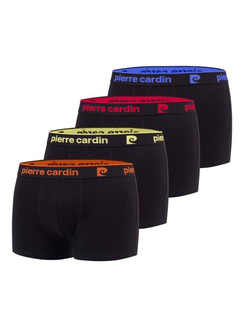 Lot de 4 boxers homme en coton Classic Pierre Cardin Noir Rouge - Kiabi
