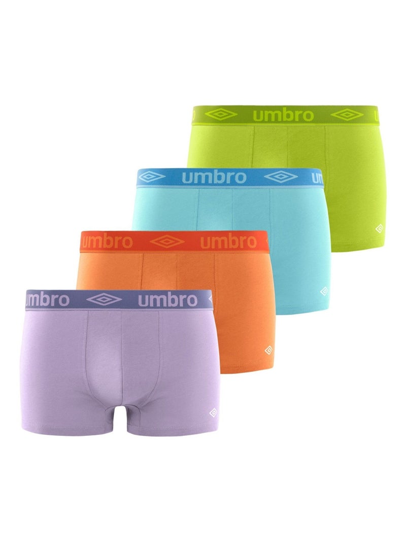 Lot de 4 boxers homme en coton Colors Umbro Bleu Orange clair - Kiabi