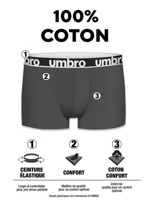 Lot de 4 boxers homme en coton Colors Umbro - Kiabi