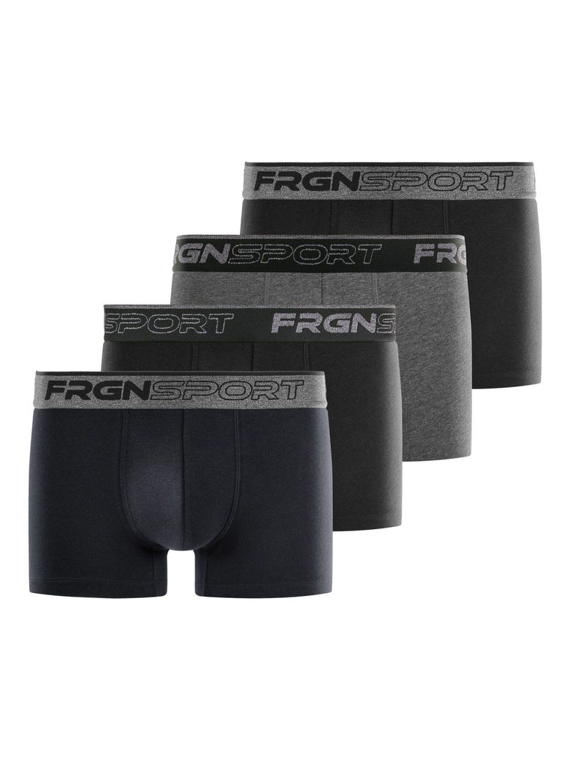 Lot de 4 boxers homme en coton Dynamic Jim Freegun Noir Gris - Kiabi