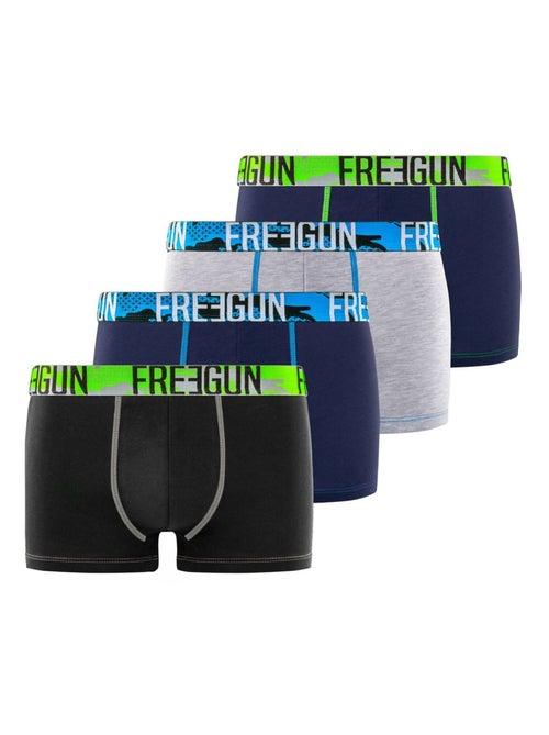 Lot de 4 boxers homme en coton Freegun - Kiabi