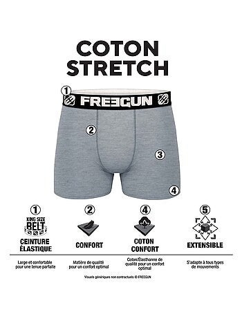 Lot de 4 boxers homme en coton Freegun