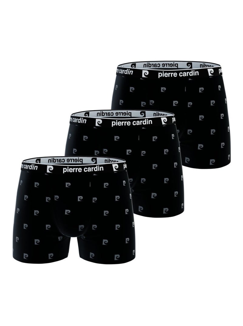 Lot de 4 boxers homme en coton Imprimé Class Pierre Cardin Noir - Kiabi