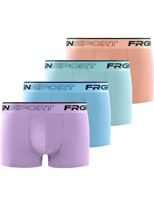 Lot de 4 boxers homme en coton John Pastel Freegun - Kiabi