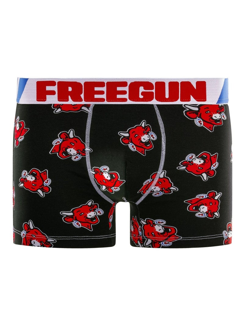 Lot de 4 boxers homme en coton la Vache qui Rit Freegun Noir Rouge - Kiabi