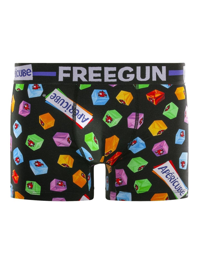 Lot de 4 boxers homme en coton la Vache qui Rit Freegun Noir Rouge - Kiabi