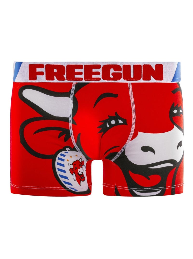 Lot de 4 boxers homme en coton la Vache qui Rit Freegun Noir Rouge - Kiabi