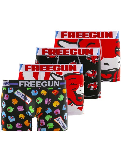 Lot de 4 boxers homme en coton la Vache qui Rit Freegun - Kiabi