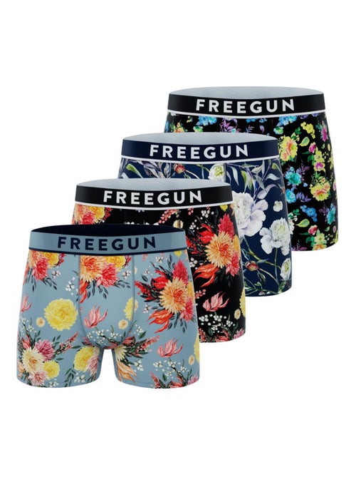 Lot de 4 boxers homme en coton Signature Sergio Freegun - Kiabi
