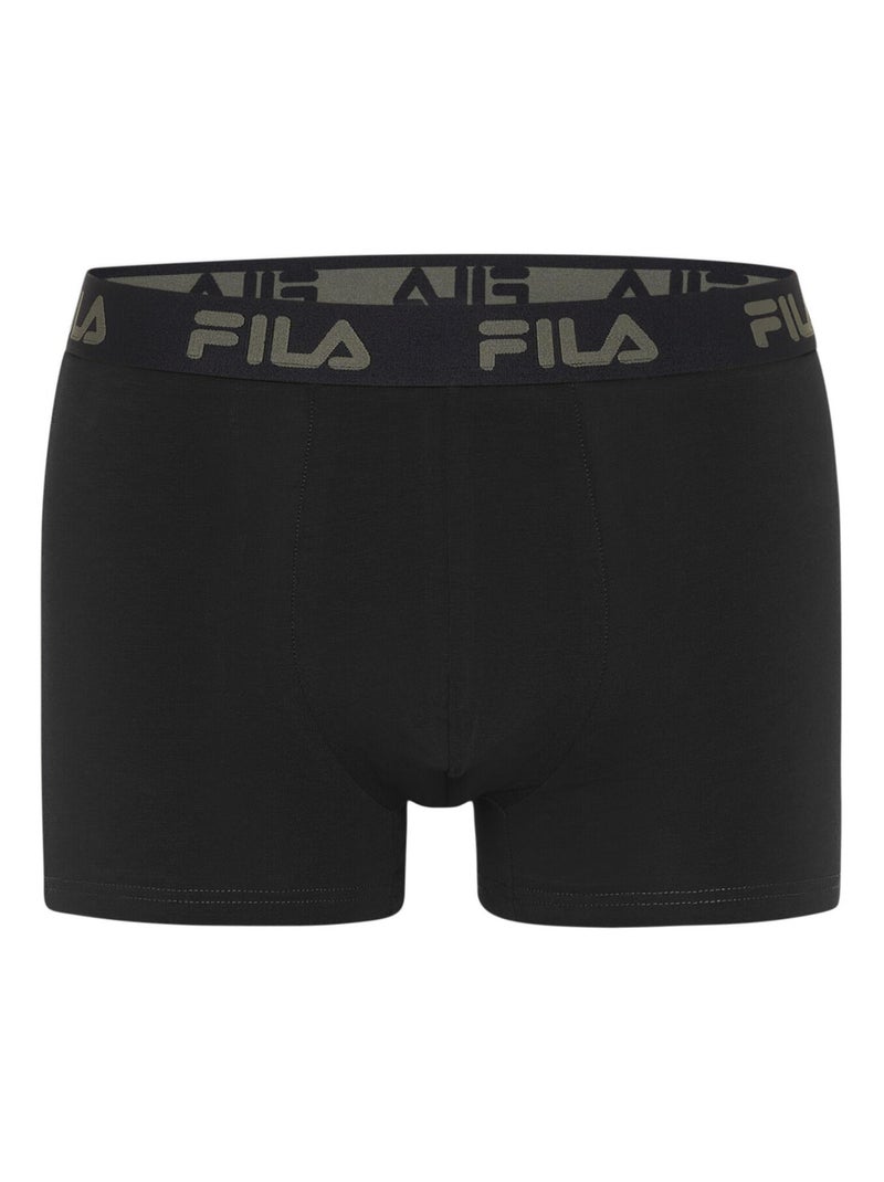 Lot de 4 boxers homme en coton uni Fila Vert kaki - Kiabi