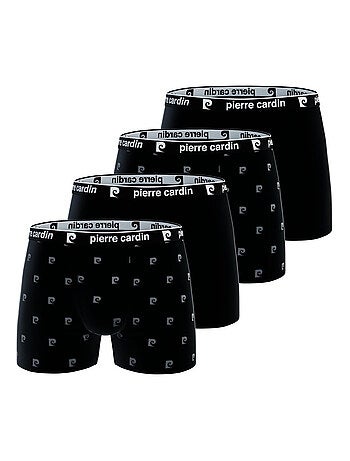 Lot de 4 boxers homme en coton Uni/Imprimé Class Pierre Cardin