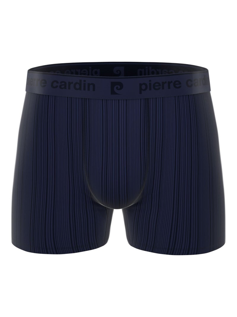 Lot de 4 boxers homme en microfibre Antonio Pierre Cardin Bleu Rouge - Kiabi