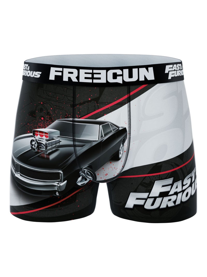 Lot de 4 boxers homme Fast and Furious Freegun Noir Jaune - Kiabi