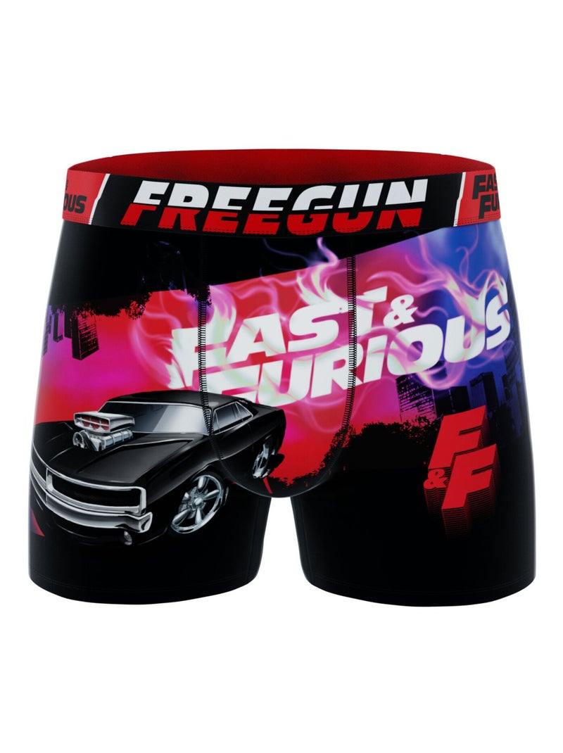 Lot de 4 boxers homme Fast and Furious Freegun Noir Rouge - Kiabi