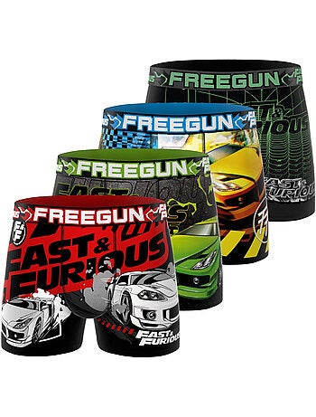 Lot de 4 boxers homme Fast and furious Freegun