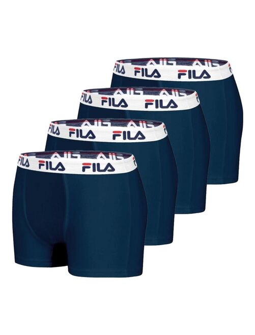 Lot de 4 Boxers Homme FILA 5016 coton couleur Navy Fila - Kiabi