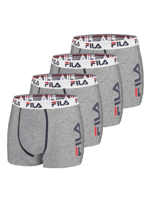 Lot de 4 Boxers Homme FILA 5040 coton couleur gris Fila - Kiabi