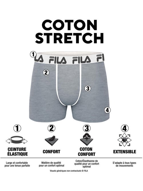 Lot de 4 boxers homme Fila FU5381 Fila - Kiabi