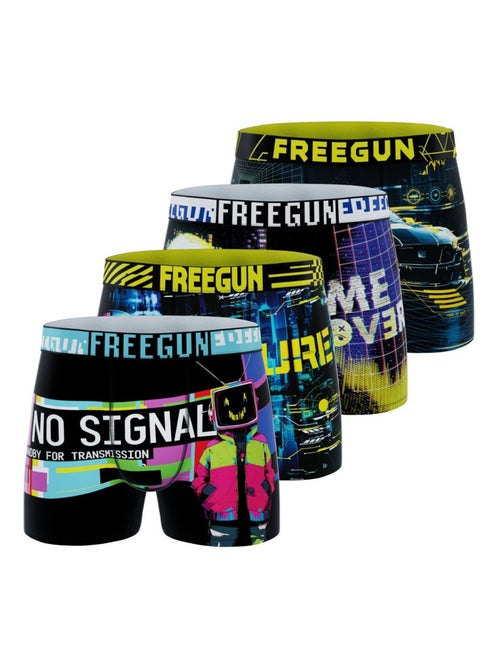 Lot de 4 boxers homme Glitchy Pop  Freegun - Kiabi