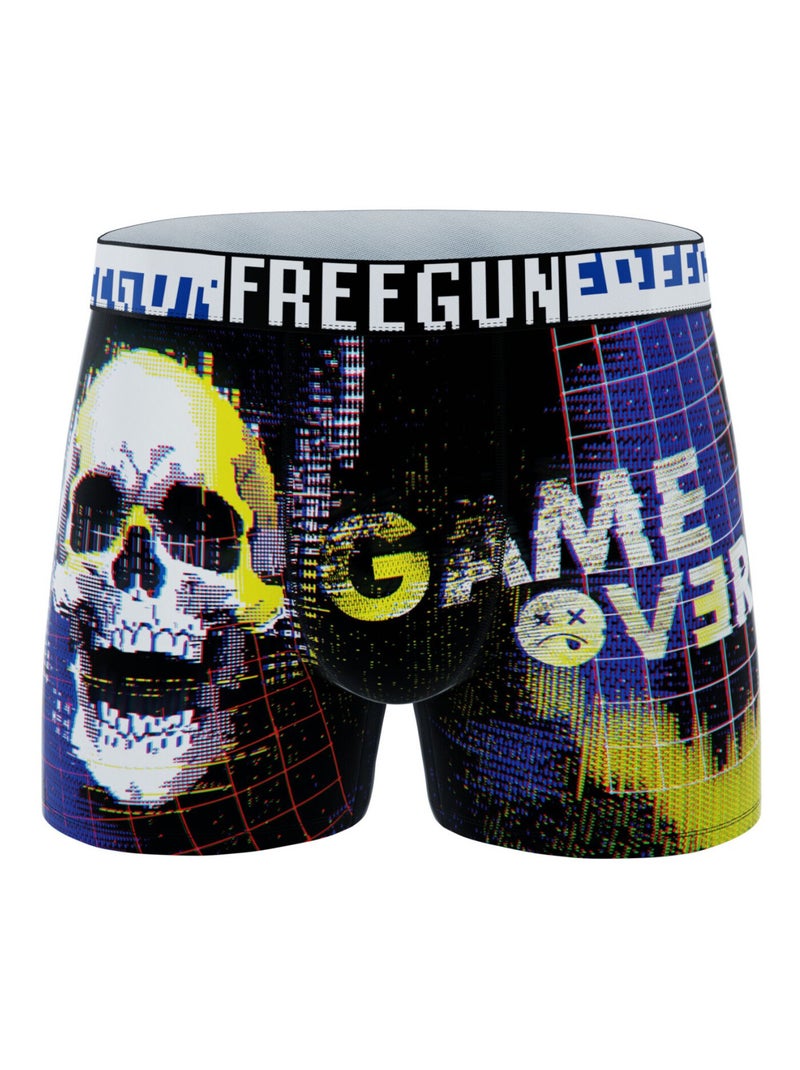 Lot de 4 boxers homme Glitchy Pop  Freegun Bleu - Kiabi