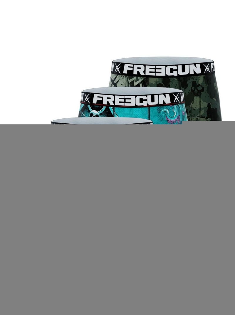 Lot de 4 boxers homme Hyraw Freegun Gris - Kiabi