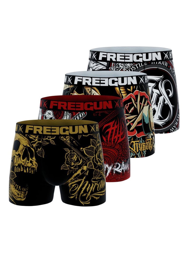 Lot de 4 boxers homme Hyraw Freegun Noir - Kiabi