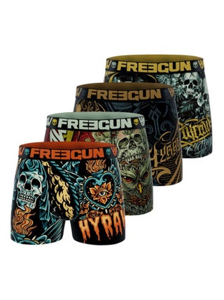 Lot de 4 boxers homme Hyraw Skull Freegun
