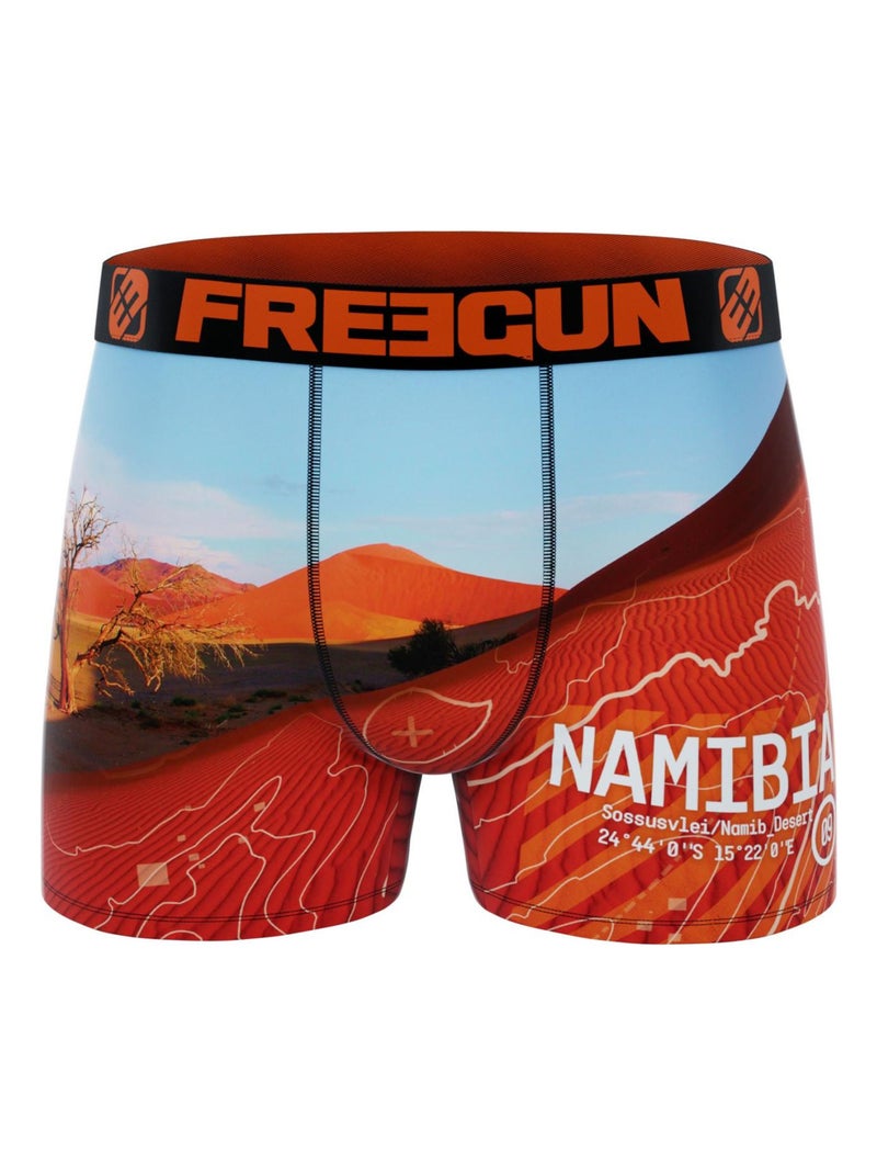 Lot de 4 boxers homme Landscape Freegun Orange - Kiabi
