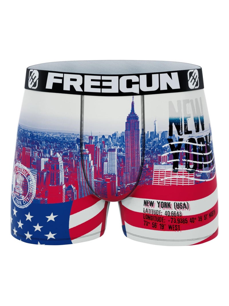 Lot de 4 boxers homme Landscape Freegun Orange - Kiabi