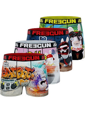 Lot de 4 boxers homme lapins crétins freegun
