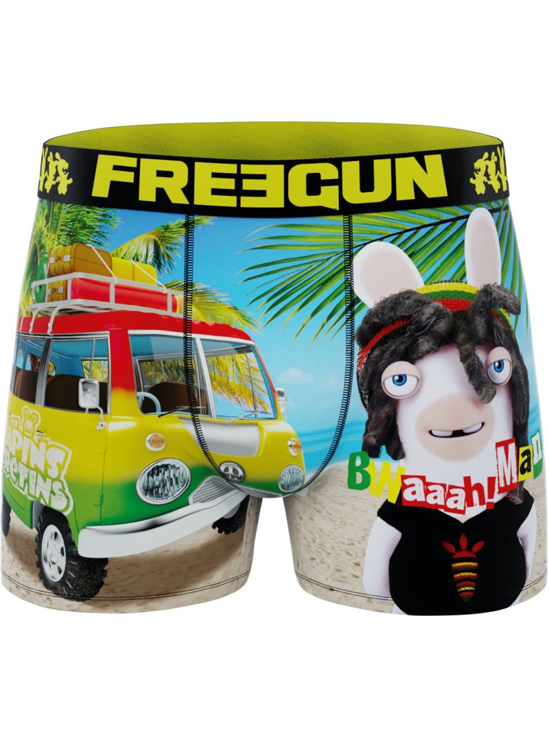 Lot de 4 boxers homme lapins crétins freegun Bleu - Kiabi